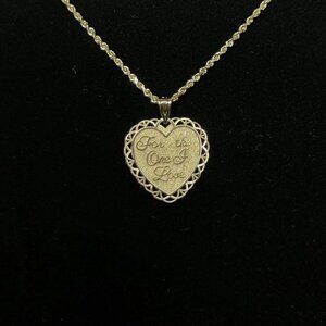 14K Gold Heart Pendant “For The One I Love” Michael Anthony Engraved VINTAGE